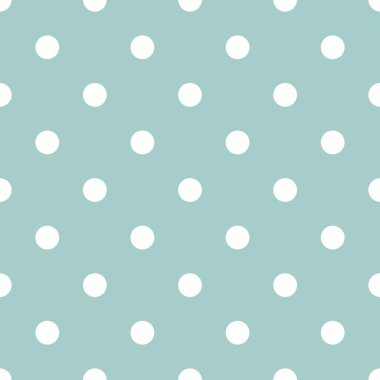 Taze nane yeşili arka planda beyaz puantiyeli, pürüzsüz vektör deseni