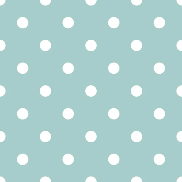 Pois Blancs Sur Fond Vert Menthe Frais Motif Vectoriel Rétro — Image vectorielle