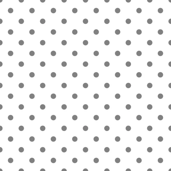 Grey Polka Dots White Background Retro Seamless Vector Pattern Texture — Stock Vector