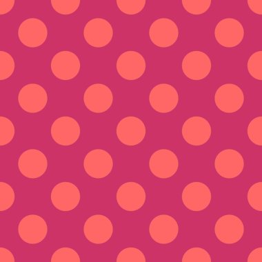 Dikişsiz vektör desen tatlı pastel bebek pembe arka plan üzerinde koyu neon pembe polka noktalı