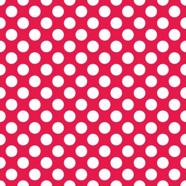 Kırmızı veya pembe arka planda beyaz benekli, pürüzsüz vektör deseni 