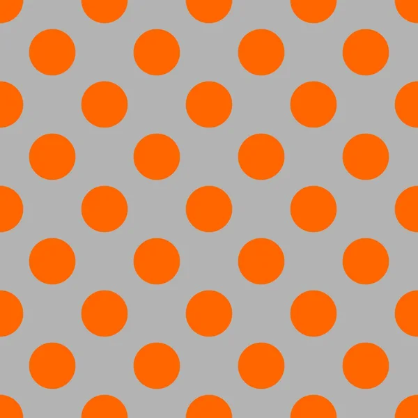 Seamless Vector Pattern Neon Orange Polka Dots Pastel Grey Background — Stock Vector