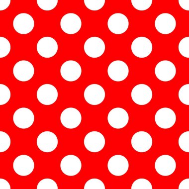 Retro sorunsuz vektör desen küçük beyaz puantiyeli kırmızı arka plan ile 