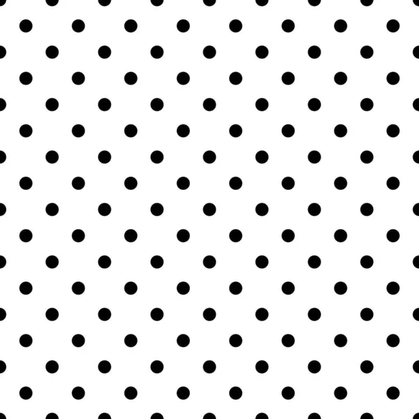 Μαύρο Πουά Λευκό Φόντο Retro Αδιάλειπτη Διανυσματικό Μοτίβο — Διανυσματικό Αρχείο