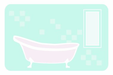 Küvet vektör çizimi. Banyonun içini eski banyoyla rahatlat..