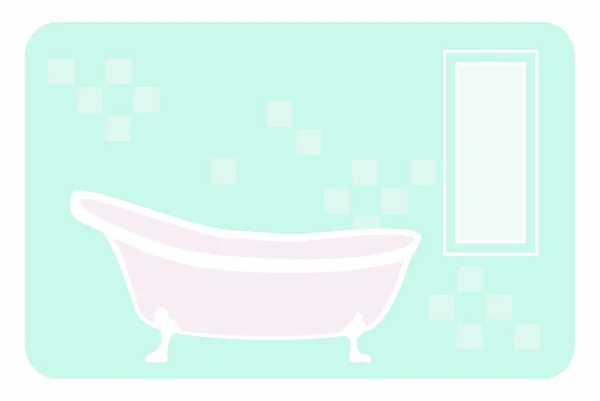 Bathtub Vector Illustration Relax Bathroom Interior Vintage Bath — Stock Vector