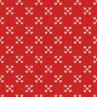 Kırmızı ve beyaz vektör arka plan desen veya kış örgü döşeme