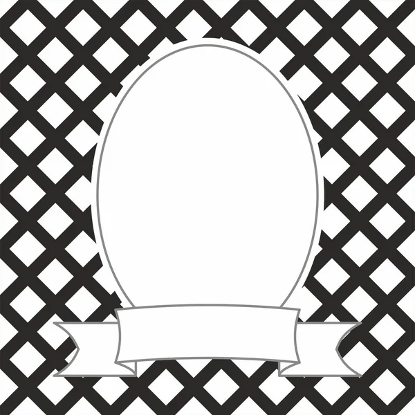 Hand Drawn Vector Decorative Frame Black White Checkered Background — 스톡 벡터