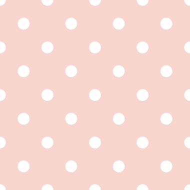 Pembe arka planda beyaz benekli, pürüzsüz vektör deseni 