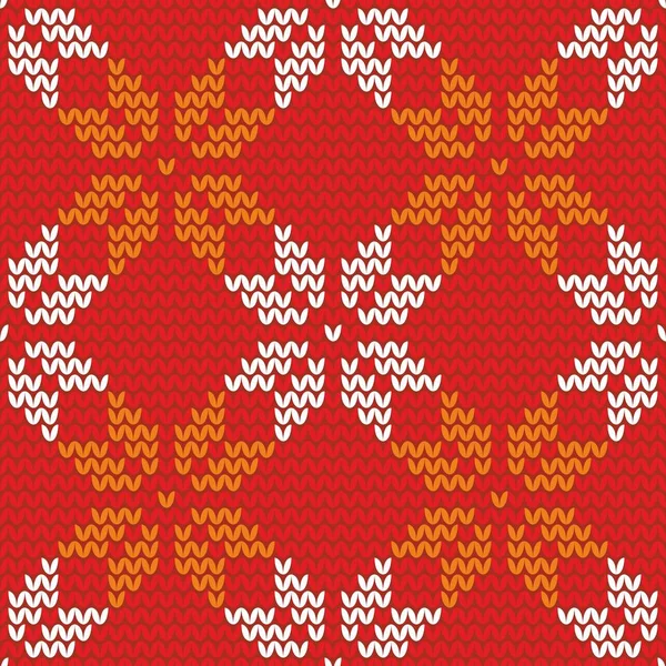 Azulejos Punto Rojo Naranja Blanco Patrón Vectores Fondo Invierno — Vector de stock