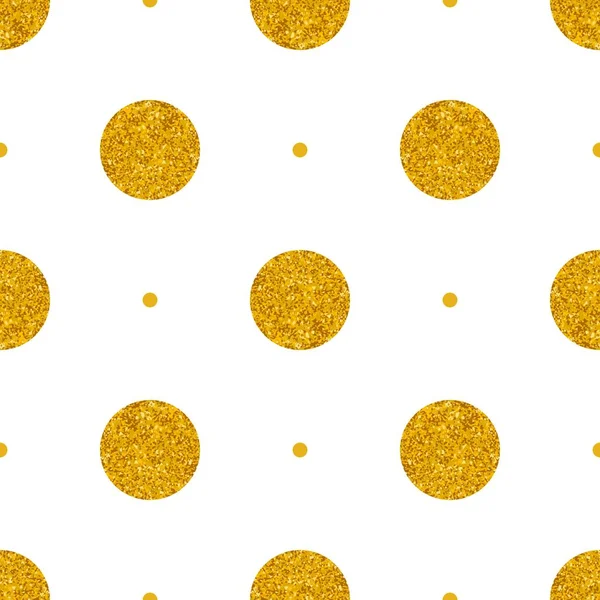 Tegel Vector Patroon Met Grote Gouden Polka Dots Witte Achtergrond — Stockvector