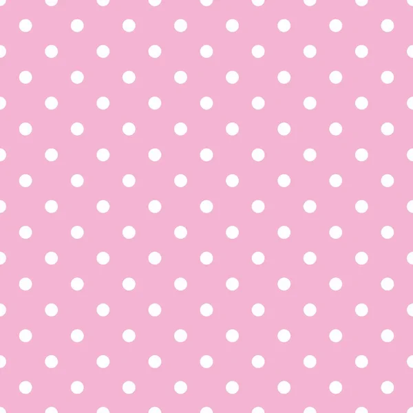 向量无缝模式与小白色圆点在粉红的粉底上 装饰或剪贴簿 — 图库矢量图片#
