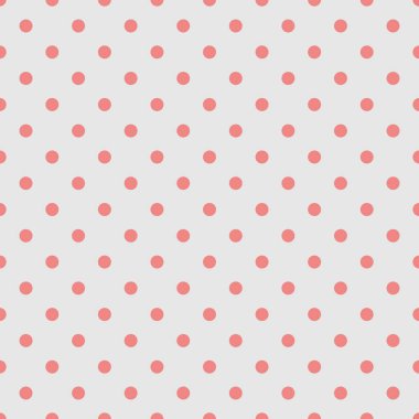 Gri arka planda pembe benekli kusursuz vektör deseni. Kartlar, albümler, arka planlar, sanatlar, el sanatları, kumaşlar, dekorasyon veya albümler için