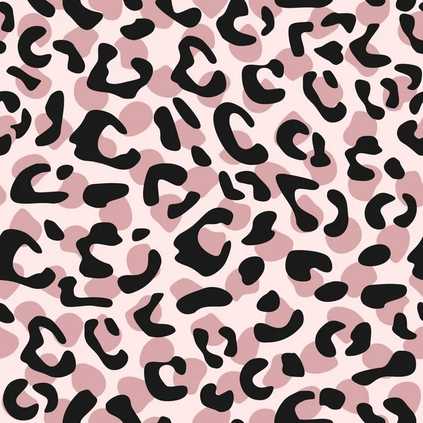 Nahtlose Leopardenvektormuster Design Tier Rosa Und Schwarze Fliese Print Hintergrund — Stockvektor