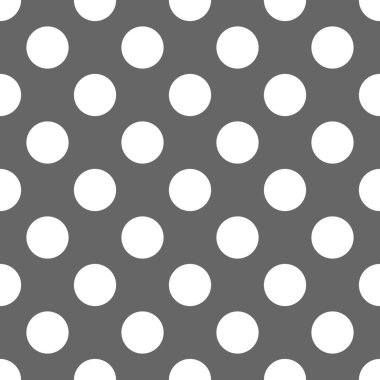 Koyu gri arkaplanda beyaz benekli kusursuz vektör deseni