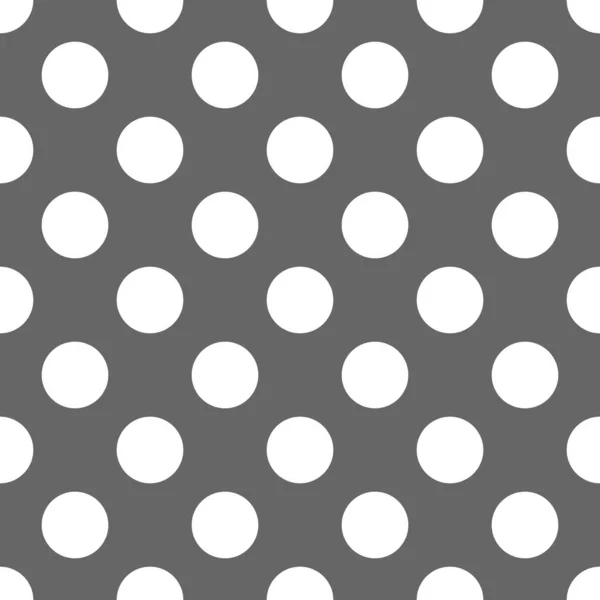 Απρόσκοπτη Διανυσματικό Μοτίβο Κεραμίδι Λευκό Πουά Σκούρο Γκρι Φόντο — Διανυσματικό Αρχείο