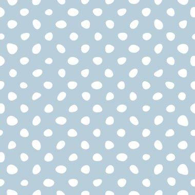 Pastel mavi zemin üzerine beyaz lekeli vektör desenle döşenir