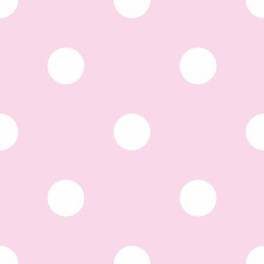 Pembe arka planda beyaz benekli kusursuz vektör deseni. Kartlar, albümler, arka planlar, sanatlar, el sanatları, kumaşlar, dekorasyon veya albümler için.
