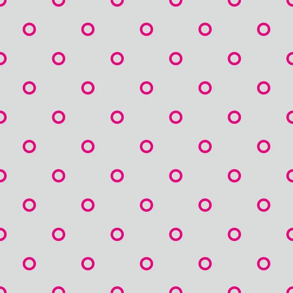 无缝隙矢量图案与粉红色圆点在复古灰色背景 装饰或剪贴簿 — 图库矢量图片