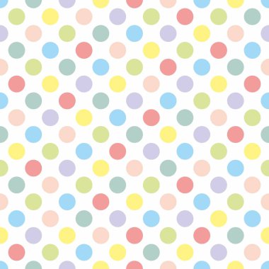 Beyaz arkaplanda pembe, sarı, yeşil ve mor benekli pürüzsüz vektör deseni veya dokusu