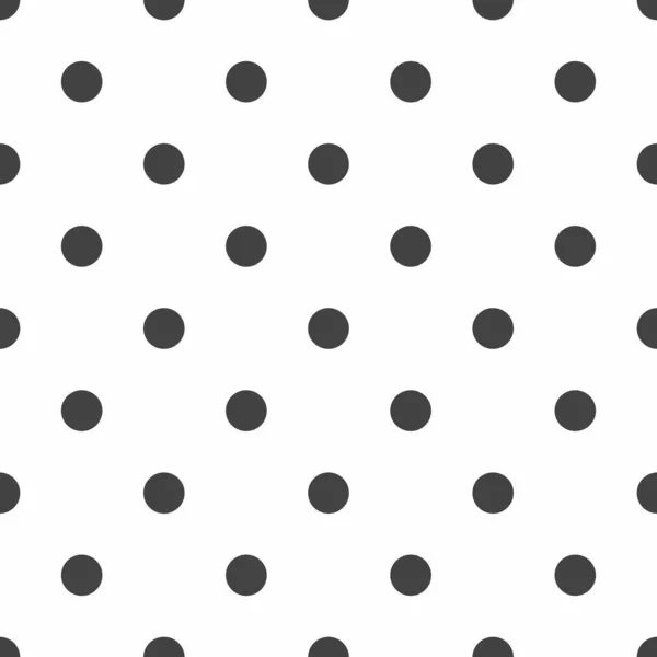 白い背景の黒の水玉レトロなシームレスなベクトルパターン — ストックベクタ