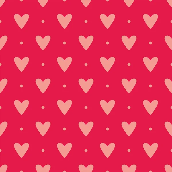 Pink vector background with hearts and polka dots. Cute seamless pattern — Stock Vector © mala