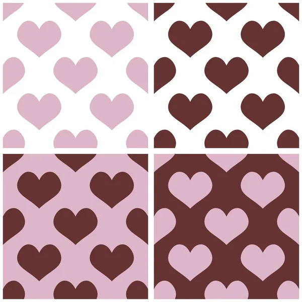 Seamless Vector Background Set Hearts Full Love Tile Pattern Valentines — Stock Vector