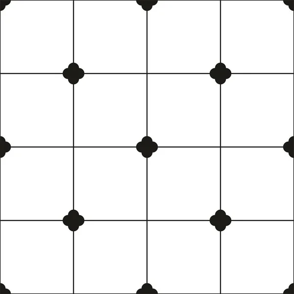 Azulejos Negro Blanco Vector Fondo Patrón Sin Costuras — Archivo Imágenes Vectoriales