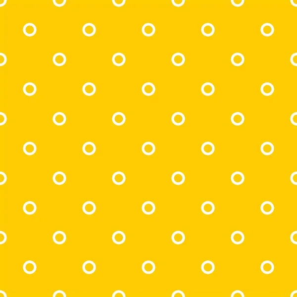日当たりの良い黄色の背景に小さな白い水玉とシームレスなベクター パターン — ストックベクタ