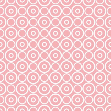 Pembe arka planda küçük beyaz benekli vektör pürüzsüz desen. Kartlar, albümler, arka planlar, sanatlar, el sanatları, kumaşlar, dekorasyon veya albümler için.