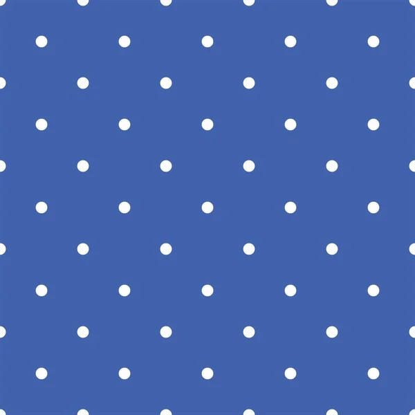 婴儿蓝色背景上的甜小白色圆点 复古无缝向量模式 — 图库矢量图片