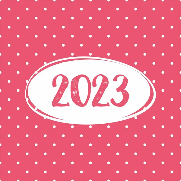 2023 Cartão Vetorial Pastel Rosa Bolinhas Fundo Pontos —  Vetores de Stock