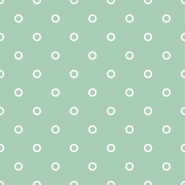 Nane yeşili arka planda polka noktalar. Retro pürüzsüz vektör deseni