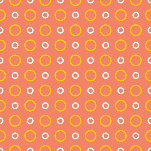 Плитка Летняя Векторная Картина Маленькими Желтыми Белыми Точками Оранжевом Фоне — стоковый вектор