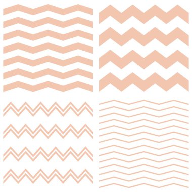 Beyaz ve pembe zig zag arkaplanlı döşeme vektör deseni ayarlandı