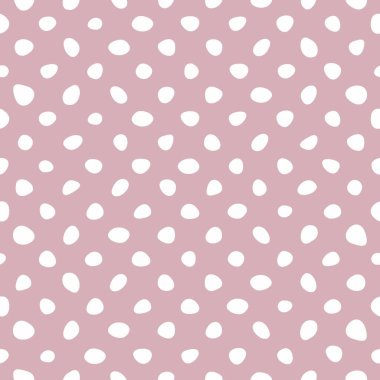 Pembe arka planda beyaz benekli kusursuz pastel vektör deseni. Çocuk web sitesi tasarımı veya masaüstü duvar kağıdı için