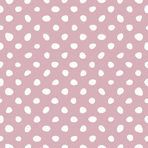 粉红背景上有白色圆点的无缝隙糊状矢量图案 儿童网站设计或桌面墙纸 — 图库矢量图片