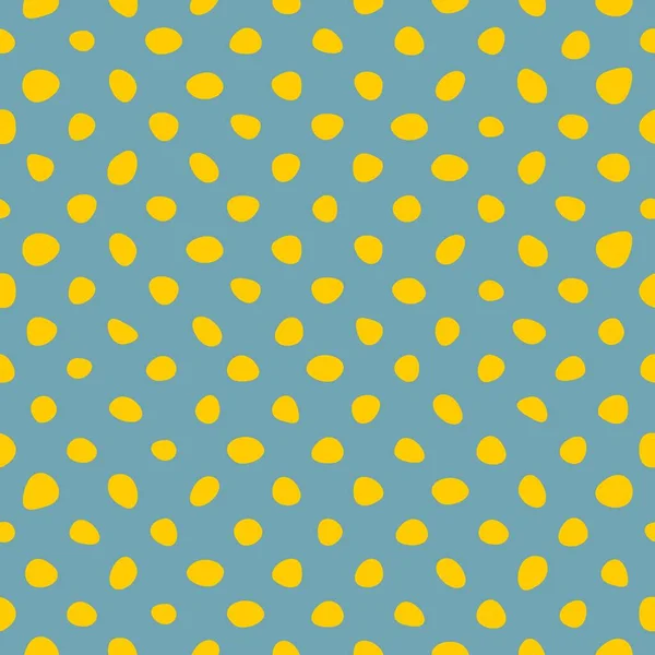 タイルベクトルパターンと黄色の水玉模様のパステルミントグリーンの背景 — ストックベクタ