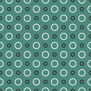Yeşil zemin üzerinde siyah ve beyaz noktalar olan döşeme vektör deseni, pürüzsüz duvar kağıdı dekorasyonu için 
