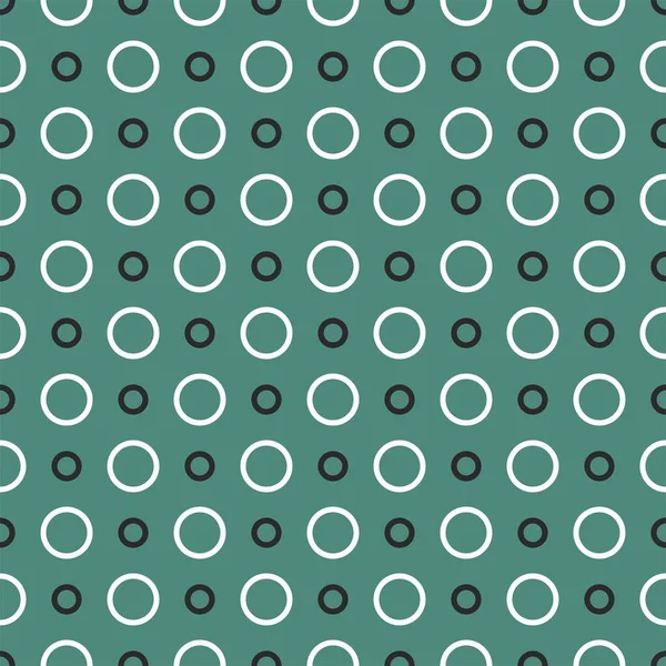 Patrón Vectores Azulejos Con Puntos Blanco Negro Sobre Fondo Verde — Vector de stock