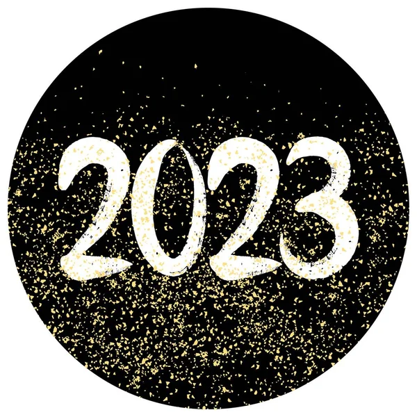 Знак 2023 Золотим Вектором Пилу Чорному Тлі — стоковий вектор