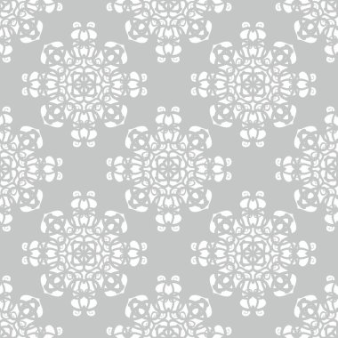 Dikensiz dekorasyon duvar kağıdı için kiremit gri ve beyaz vektör deseni