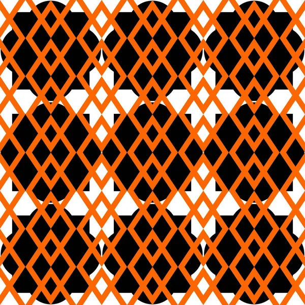 オレンジ 黒と白のプリントの背景の壁紙とタイルベクトルパターンシームレスな装飾のための壁紙 — ストックベクタ