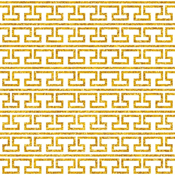 Tile Decorative Floor Gold White Tiles Greek Vector Pattern Seamless — Stock Vector