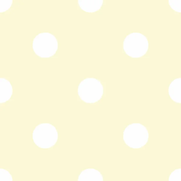 Απρόσκοπτη Διανυσματικό Μοτίβο Άσπρες Βούλες Πόλκα Ένα Ηλιόλουστο Κίτρινο Φόντο — Διανυσματικό Αρχείο