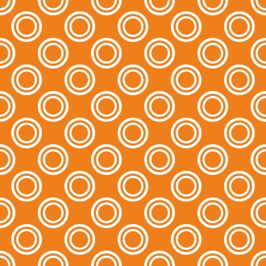 Turuncu arkaplanda beyaz benekli döşeme vektör deseni
