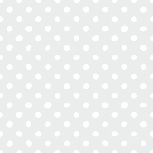 シームレスなベクトル パターン タイル グレーの背景に白の水玉 — ストックベクタ