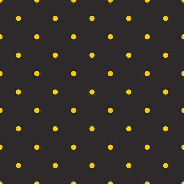 Tile Vector Pattern Yellow Polka Dots Grey Background — Stock Vector