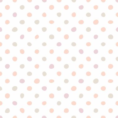 Beyaz arka planda pembe benekli kusursuz pastel vektör deseni. Çocuk web sitesi tasarımı veya masaüstü duvar kağıdı için