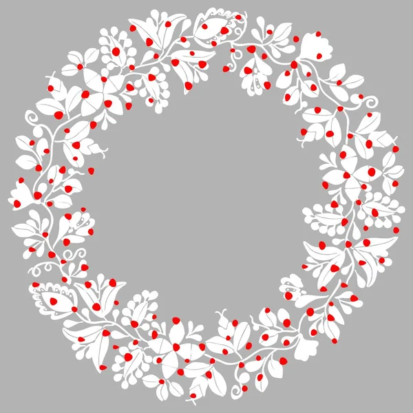 Лорел Венок Белый Красный Векторный Фото Рамка Сером Фоне — стоковый вектор